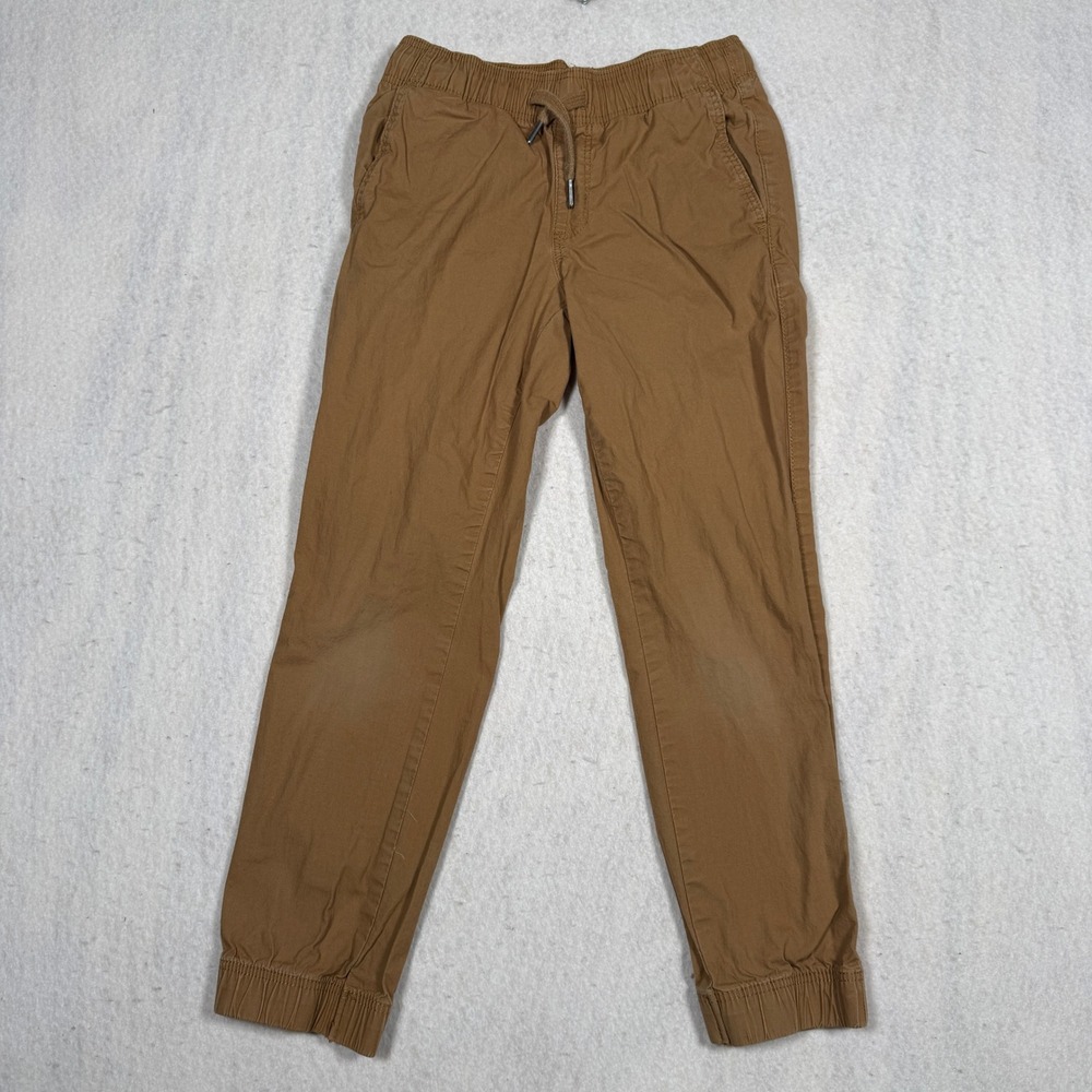 Falls Creek Boys Brown Jogger Pants Size Medium 8 Elastic Waist Chino Trousers